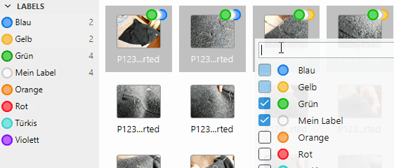 Labels setzen